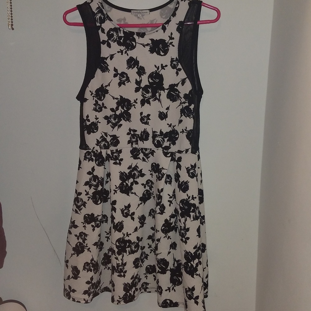 Black and white floral dress